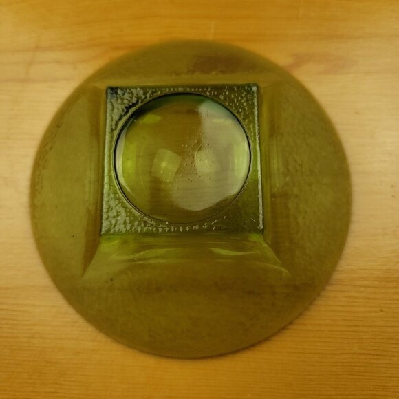 Vintage‎ MCM Hazel Atlas Avacado Green 6in Peppblestone Textured Bowl Footed - Picture 6 of 7